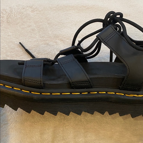 Doc Martens Nartilla black Platform Lace Up Sandal Sz 10 - Picture 10 of 13